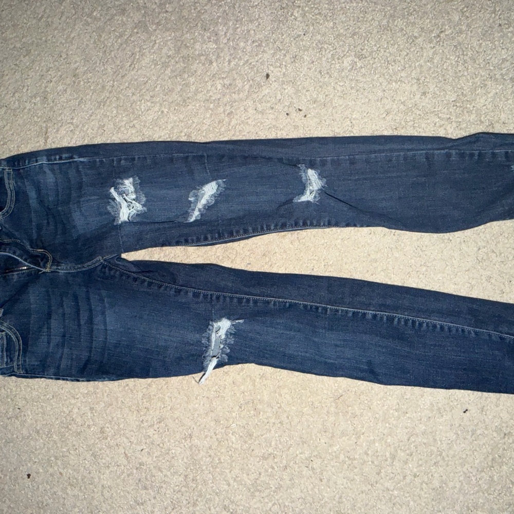 Cello Dark Blue Distressed Skinny Jeans